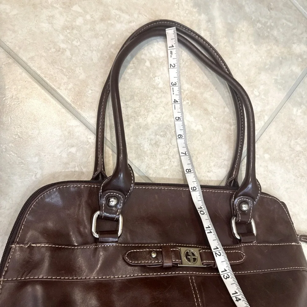 Giani Bernini Business Tote Laptop Shoulder Bag Purse Distressed faux Leather